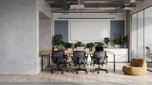 Tech Office (Seated) video call backdrop